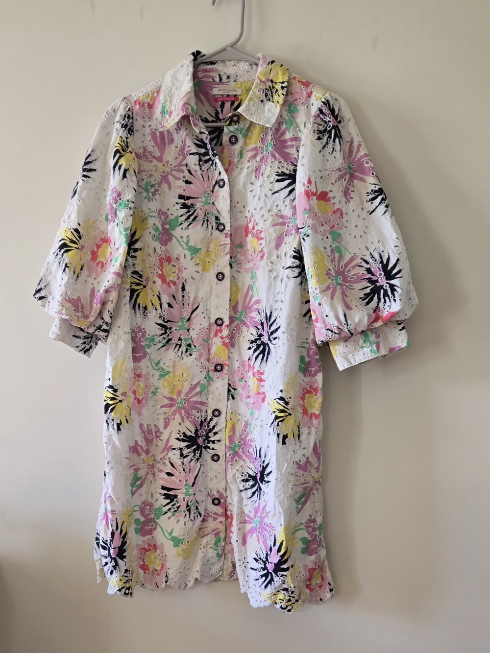 Scotch & Soda Amsterdam "Park In Bloom" Eyelet Mini Dress Size 38 (M)